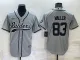 Men's Las Vegas Raiders #83 Darren Waller Grey Baseball Jersey