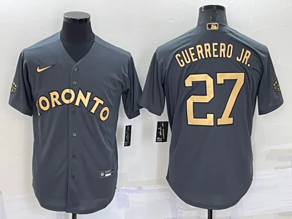 MLB Toronto Blue Jays #27 Guerrero Jr. Charcoal 2022 All-Star Jersey