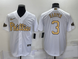 MLB Philadelphia Phillies Blue #3 Harper 2022 All-Star White Jersey