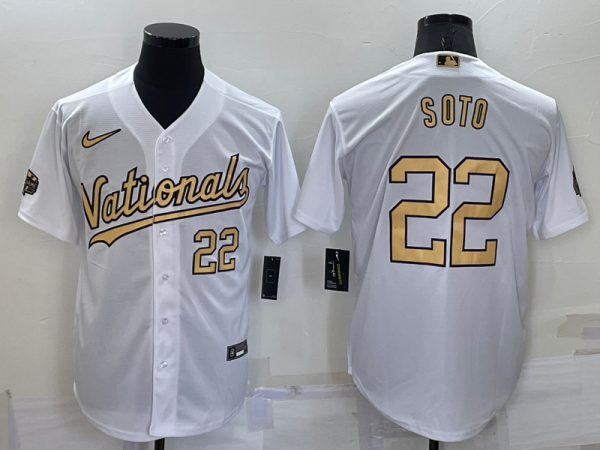 MLB Washington Nationals #22 Juan Soto Charcoal 2022 All-Star Jersey