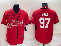 Men's San Francisco 49ers #97 Nick Bosa Red Baseball Nike Jersey