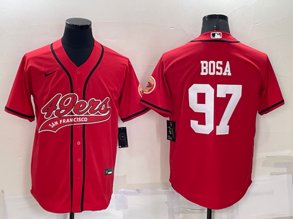 Men's San Francisco 49ers #97 Nick Bosa Red Baseball Nike Jersey