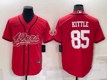 Men's San Francisco 49ers #85 George Kittle Red Baseball Nike Jersey