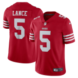 Men's San Francisco 49ers #5 Trey Lance 2022 New Red Vapor Untouchable Limited Jersey