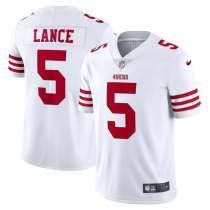 Men's San Francisco 49ers #5 Trey Lance 2022 New White Vapor Untouchable Limited Jersey