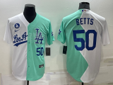 MLB Los Angeles Dodgers #50 Mookie Betts White/Green 2022 All-Star Jersey
