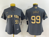 Women MLB New York Yankees #99 Aaron Judge Charcoa 2022 City Connect Jersey