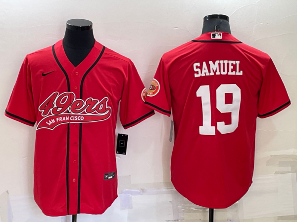 Men's San Francisco 49ers #19 Deebo Samuel Red Baseball Jersey