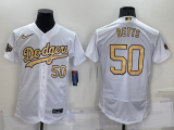 MLB Los Angeles Dodgers #50 Mookie Betts 2022 All-Star White Flex Base Elite Jersey