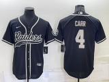 Men's Las Vegas Raiders #4 Derek Carr Black Baseball Jersey