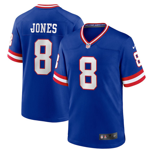 Men's New York Giants #8 Daniel Jones Royal Vapor Untouchable Limited Jersey