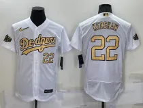 MLB Los Angeles Dodgers #22 Kershaw 2022 All-Star White Flex Base Elite Jersey