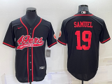 Men's San Francisco 49ers #19 Deebo Samuel Black Baseball Jersey