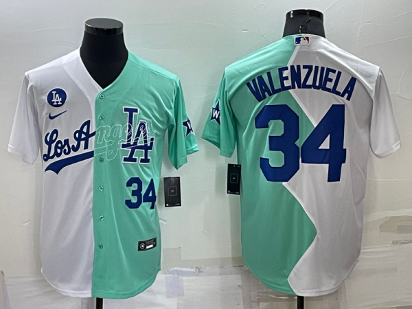 MLB Los Angeles Dodgers #34 Toro Valenzuela White/Green 2022 All-Star Jersey