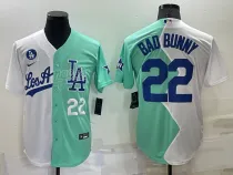 MLB Los Angeles Dodgers #22 Bad Bunny White/Green 2022 All-Star Jersey