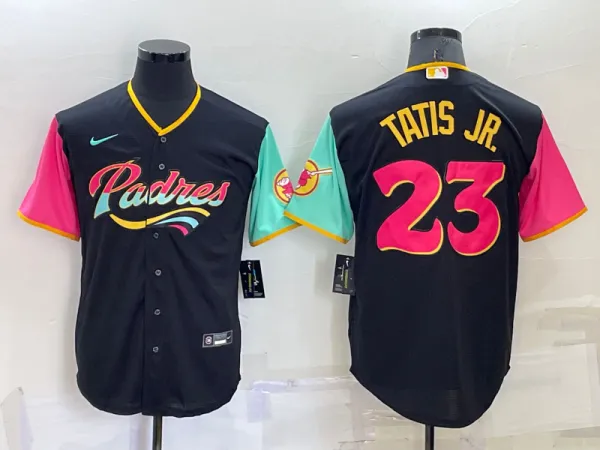MLB San Diego Padres #23 Fernando Tatis Jr. Black 2022 City Connect Jersey