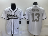 Men's Las Vegas Raiders #13 Hunter Renfrow White Baseball Jersey