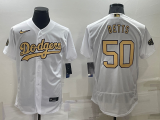 MLB Los Angeles Dodgers #50 Mookie Betts 2022 All-Star White Flex Base Elite Jersey