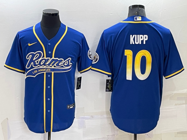 Men's Los Angeles Rams #10 Cooper Kupp Blue Baseball Nike Jersey