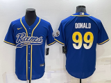 Men's Los Angeles Rams #99 Aaron Donald Blue Baseball Nike Jersey