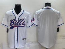 Men's Buffalo Bills Blank White Baseball Nike Jersey
