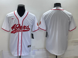 Men's San Francisco 49ers Blank White Baseball Nike Jersey