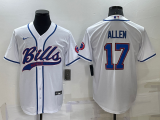 Men's Buffalo Bills #17 Josh Allen White Baseball Nike Jersey