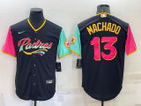 MLB San Diego Padres #13 Manny Machado Black 2022 City Connect Jersey