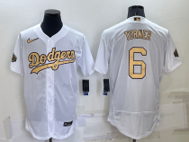 MLB Los Angeles Dodgers #6 Turner 2022 All-Star White Flex Base Elite Jersey