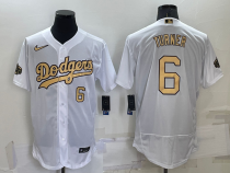 MLB Los Angeles Dodgers #6 Turner 2022 All-Star White Flex Base Elite Jersey