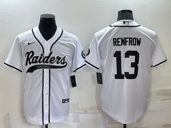 Men's Las Vegas Raiders #13 Hunter Renfrow White Baseball Jersey