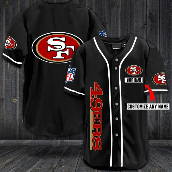 San Francisco 49ers Customized New Style Baseball Black Jersey