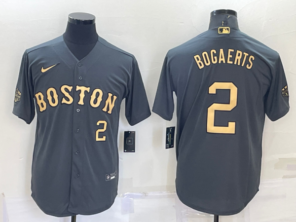 Copy Men's Boston Red Sox #2 Xander Bogaerts 2022 All-Star Charcoal 2022 All-Star Jersey