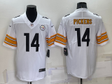 Men's Pittsburgh Steelers #14 Pickens 2022 White Vapor Untouchable Limited Jersey