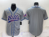 Men's Buffalo Bills Blank Grey Baseball Nike Jersey