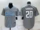 Men's Detroit Lions #20 B.Sanders Grey Baseball Jersey