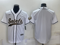 Men's New Orleans Saints White Blank Baseball Nike Jersey