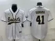 Men's New Orleans Saints #41 Alvin Kamara White Baseball Nike Jersey