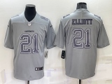 Men's Dallas Cowboys #21 Ezekiel Elliott Grey Atmosphere Fashion Limited Jersey