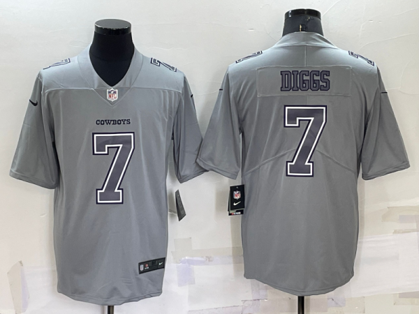 Men's Dallas Cowboys #7 Trevon Diggs Grey Atmosphere Fashion Limited Jersey