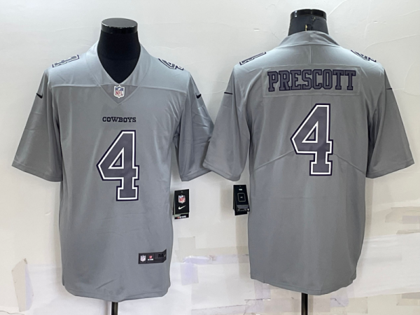 Men's Dallas Cowboys #4 Dak Prescott Grey Atmosphere Fashion Limited Jersey