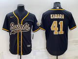 Men's New Orleans Saints #41 Alvin Kamara Black Baseball Nike Jersey