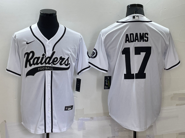 Men's Las Vegas Raiders #17 Davante Adams White Baseball Jersey