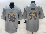 Men's Pittsburgh Steelers #90 T.J. Watt Grey Atmosphere Fashion Limited Jersey