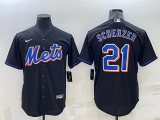 MLB New York Mets #21 Scherzer 2022 Black Nike Game Jersey