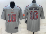 MLB San Francisco 49ers #16 Montana Grey Atmosphere Fashion Limited Jersey