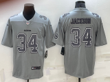 Men's Las Vegas Raiders #34 Bo Jackson Grey Atmosphere Fashion Limited Jersey