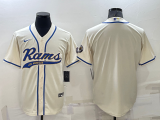 Men's Los Angeles Rams Blank Cream Baseball Nike Jersey