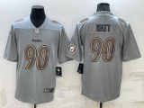 Men's Pittsburgh Steelers #90 T.J. Watt Grey Atmosphere Fashion Limited Jersey