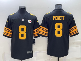 Men's Pittsburgh Steelers #8 Kenny Pickett 2022 Black Color Rush Limited Jersey